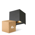Opakowanie 4x D'Lite Światło Ścienne Elingen Czarny Up & Down 4.9W 480lm - 830 Ciepła Biel | IP65