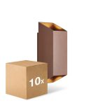 Opakowanie 10x Nordlux Nico Światło Ścienne Aluminium Zardzewiały Up & Down | IP54 - Nadaje Się Do 2x GU10