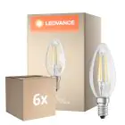 Opakowanie 6x Osram Classic LED E14 Świeca Włókno Przezroczysty 5.5W 806lm - 827 Bardzo Ciepła Biel | Ściemnianie - Zamienne 60W