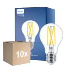 Opakowanie 10x Philips Master LED E27 Gruszka Włókno Przezroczysty 5.9W 806lm - 922-927 Dim To Warm | Najlepsze Renderowanie Kolorów - Ściemnianie - Zamienne 60W