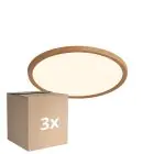 Opakowanie 3x Nordlux LED Lampa sufitowa Oja 29 Drewno 17W 1600lm - 827 Bardzo Ciepła Biel | Ściemnianie
