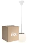 Opakowanie 6x Nordlux Café Lampa Wisząca Szkło Valkoinen | Nadaje Się Do E27